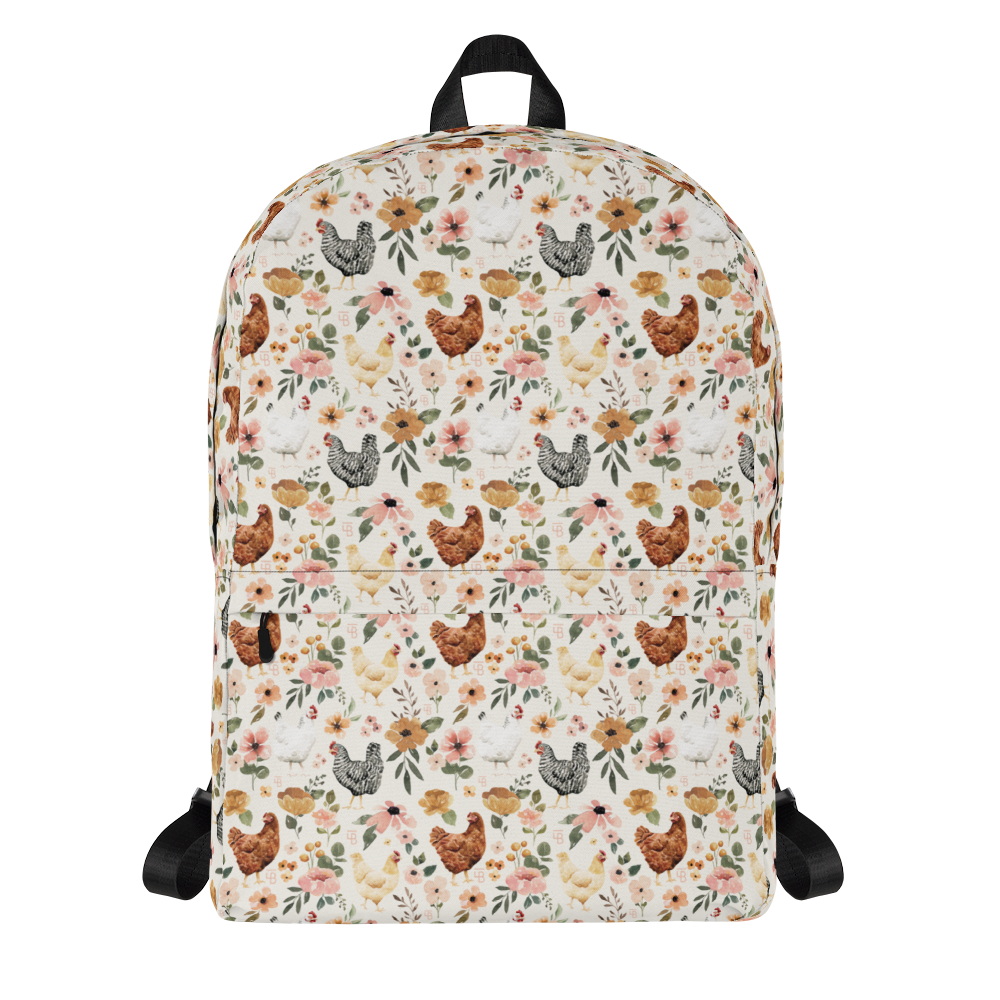 Floral Chickens - Backpack