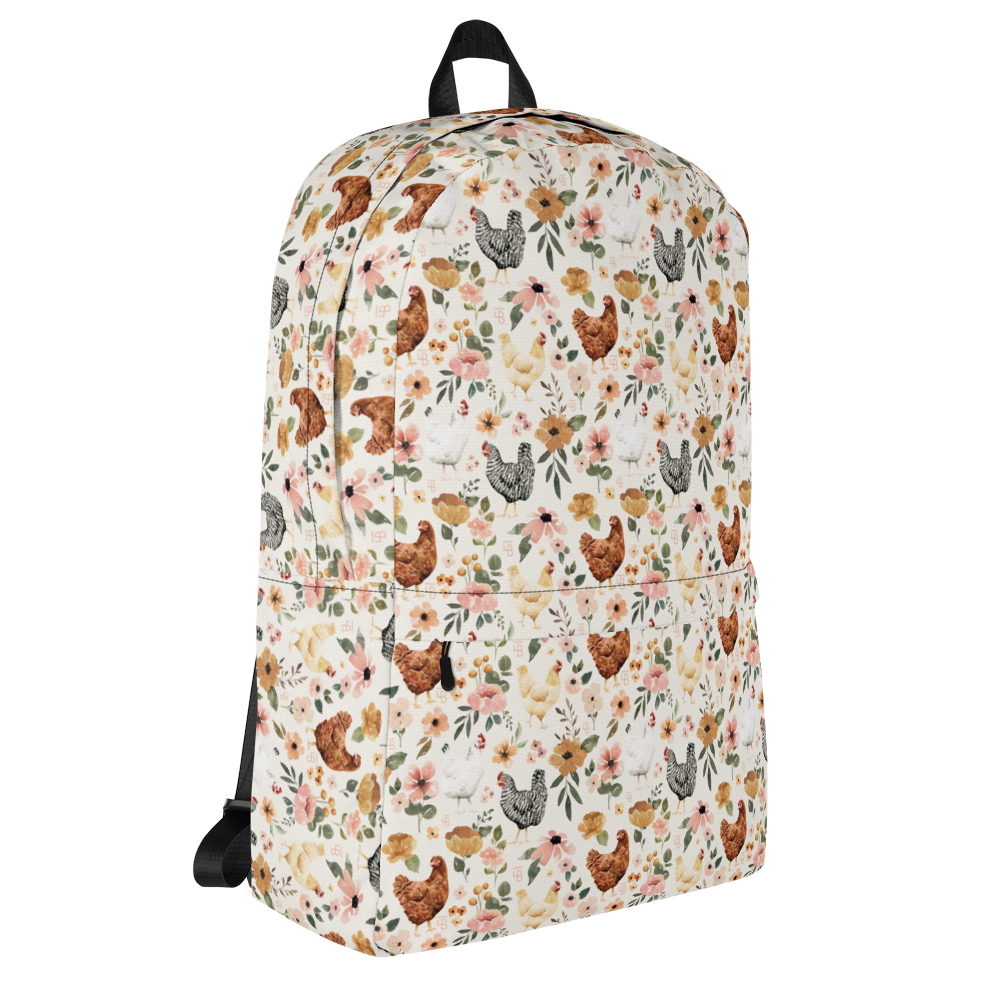 Floral Chickens - Backpack