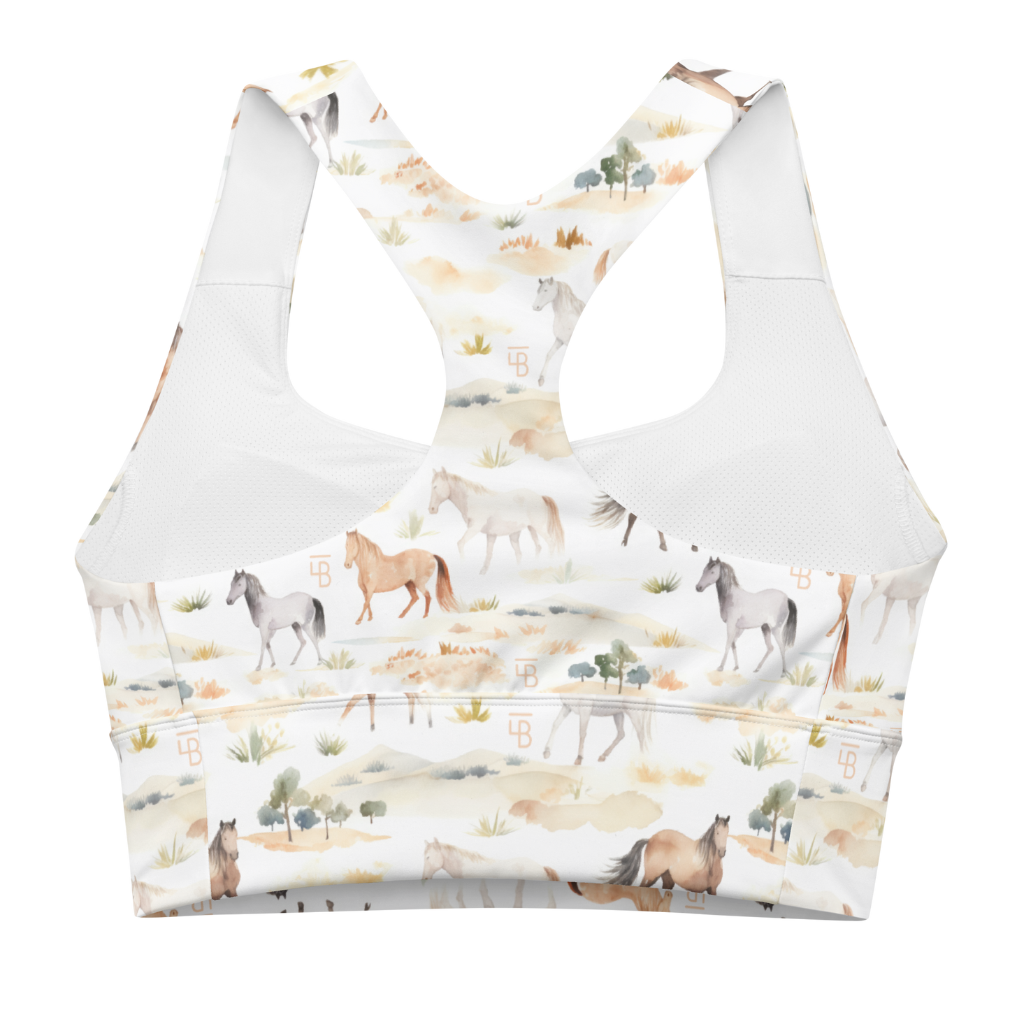 Watercolor Horses - Longline sports bra