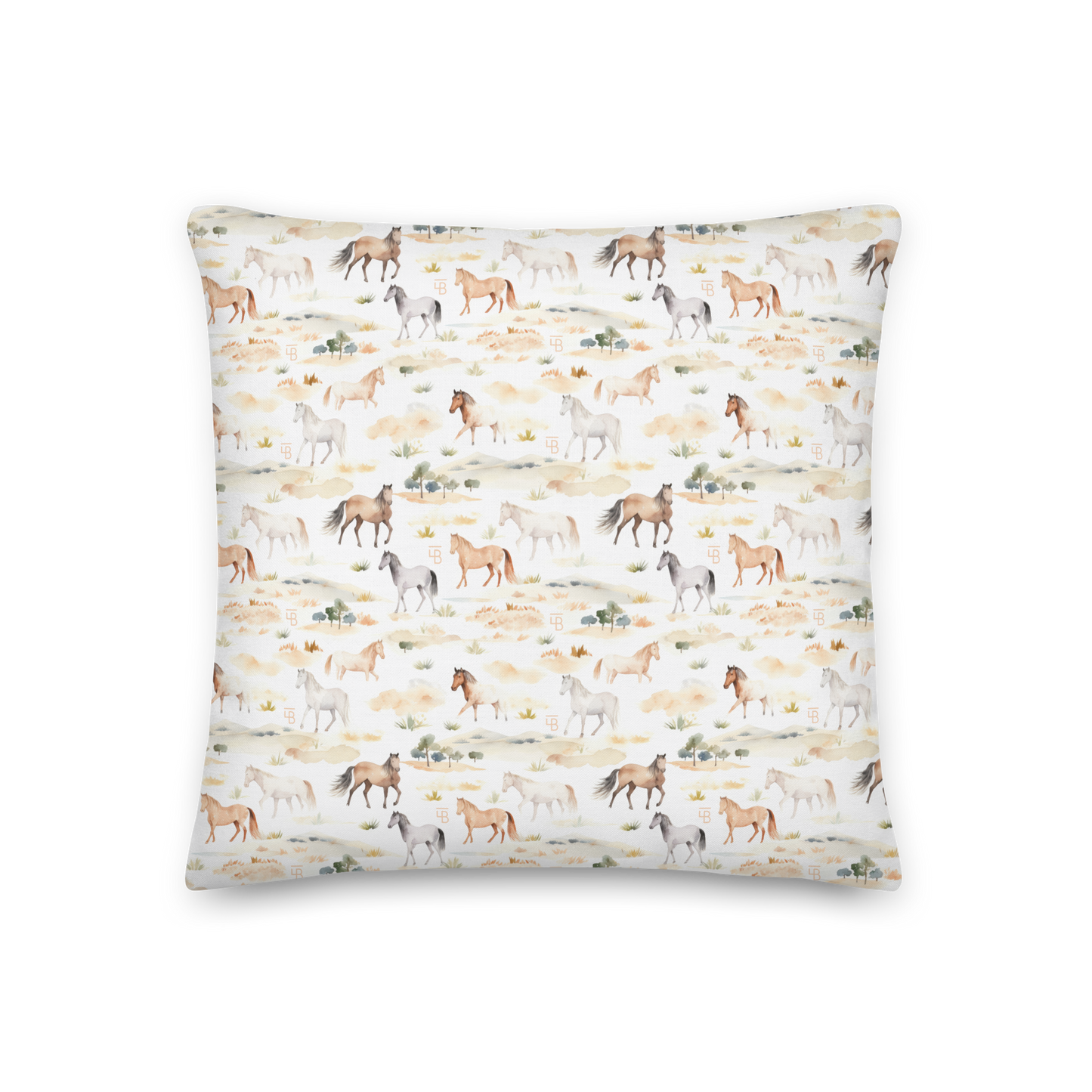 Watercolors Horses - Premium Pillow