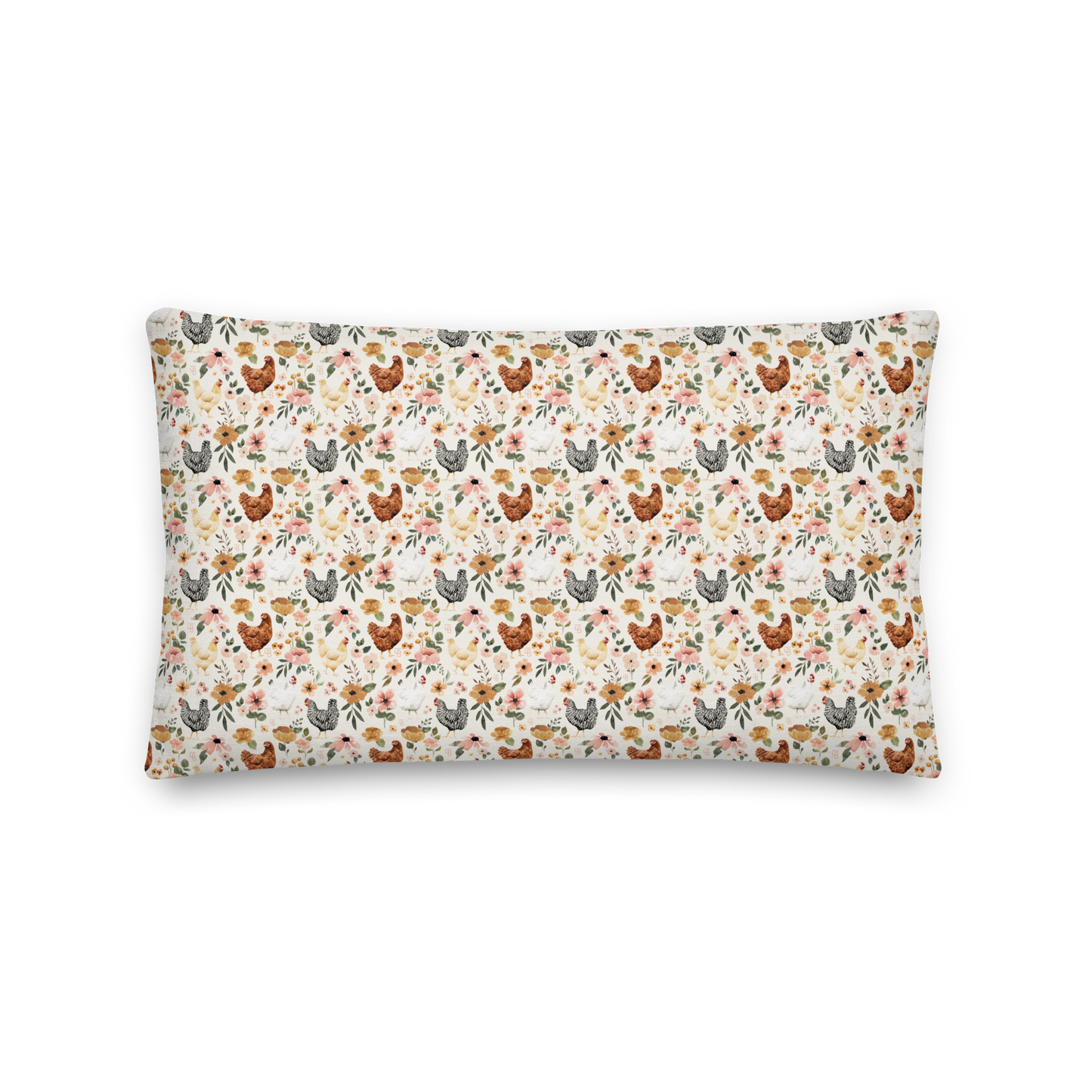 Floral Chickens - Premium Pillow