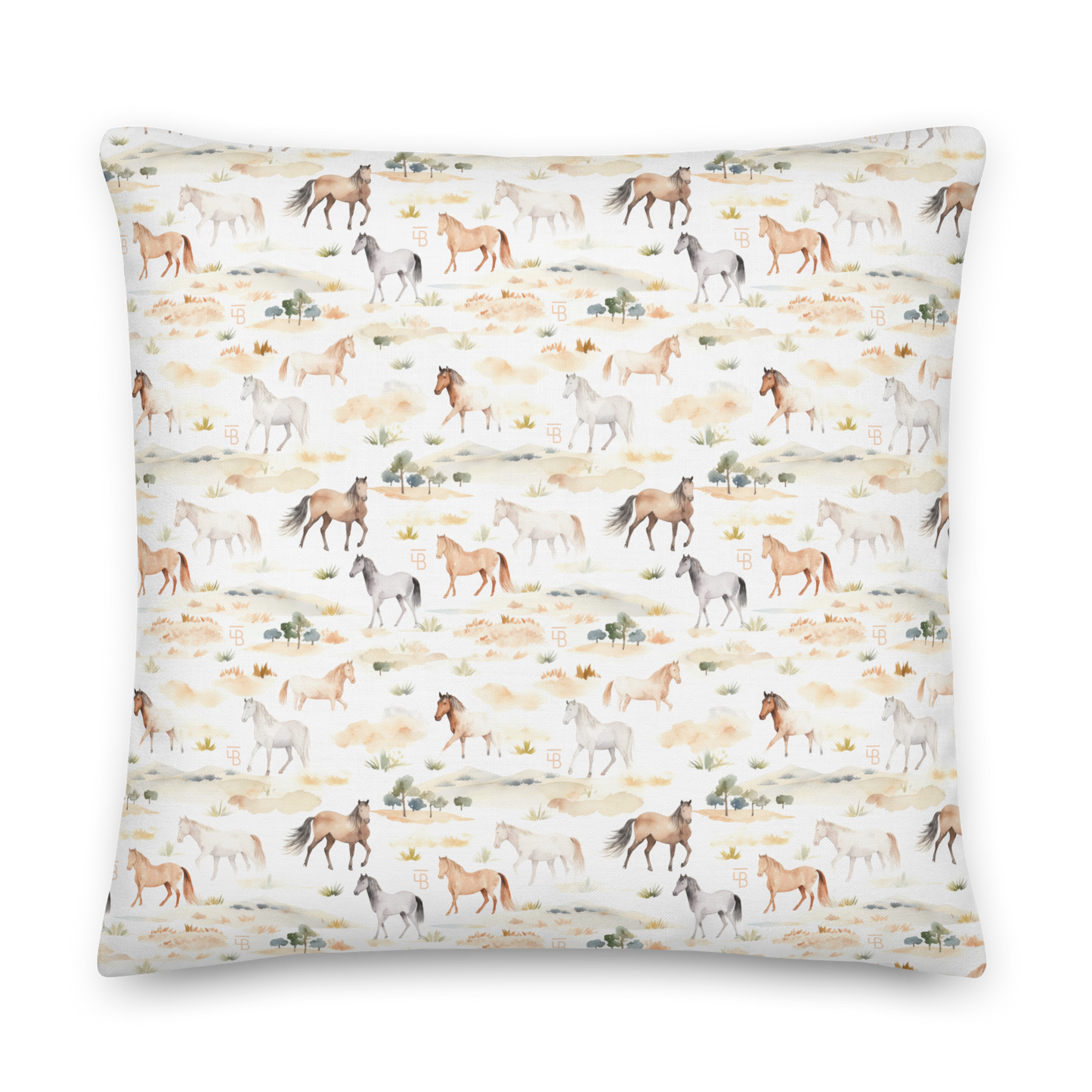 Watercolors Horses - Premium Pillow