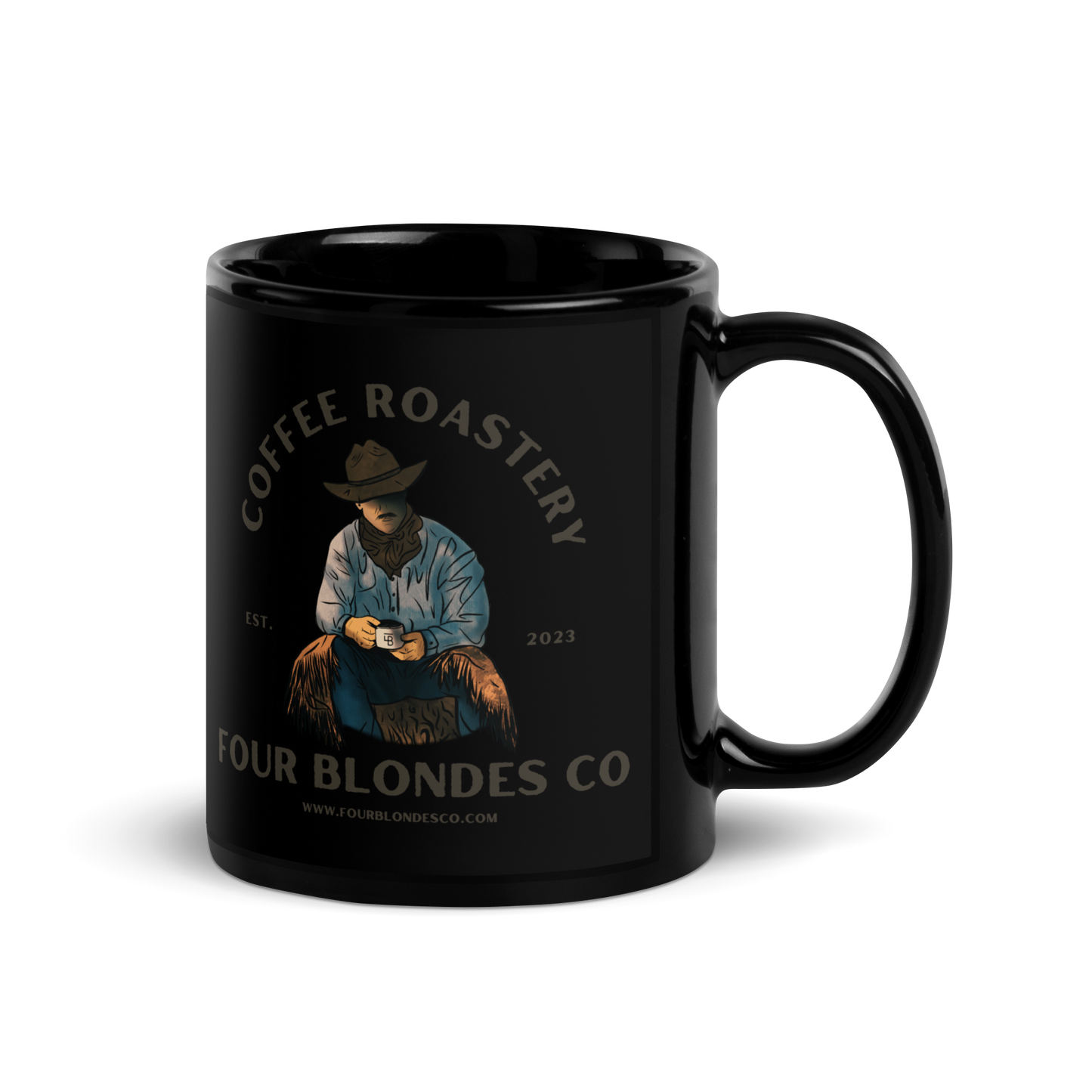 Cowboy Coffee - Black Glossy Mug