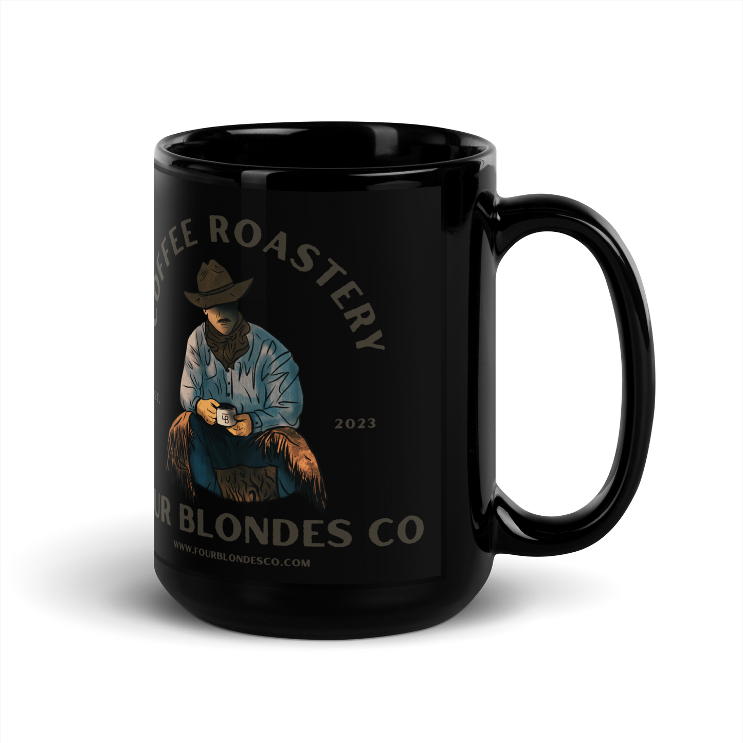 Cowboy Coffee - Black Glossy Mug