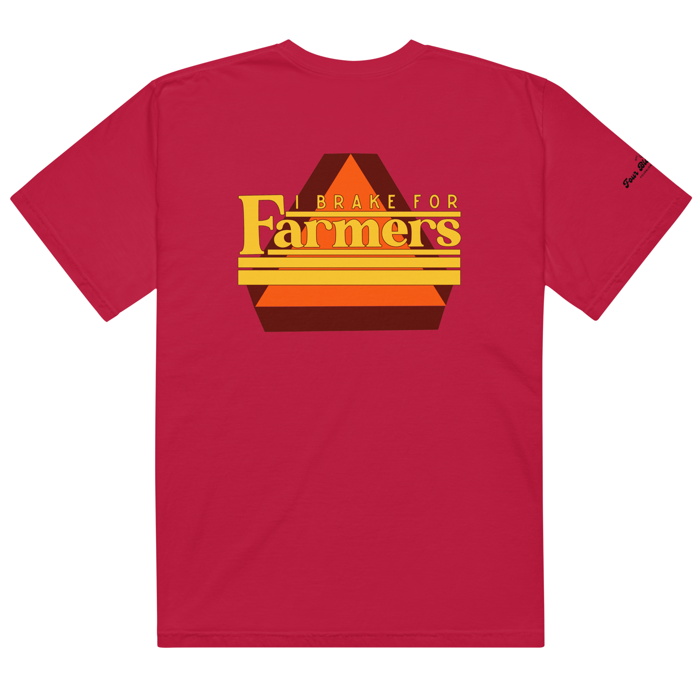 Brake for Farmers! - Unisex garment-dyed heavyweight t-shirt