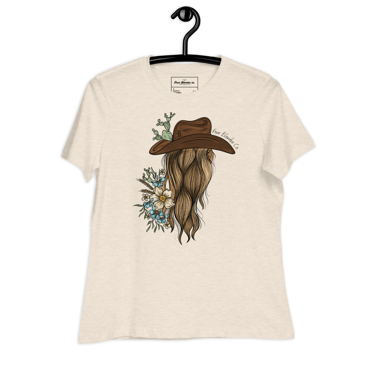 Women's Relaxed T-Shirt - Four Blondes Cowgirl Logo