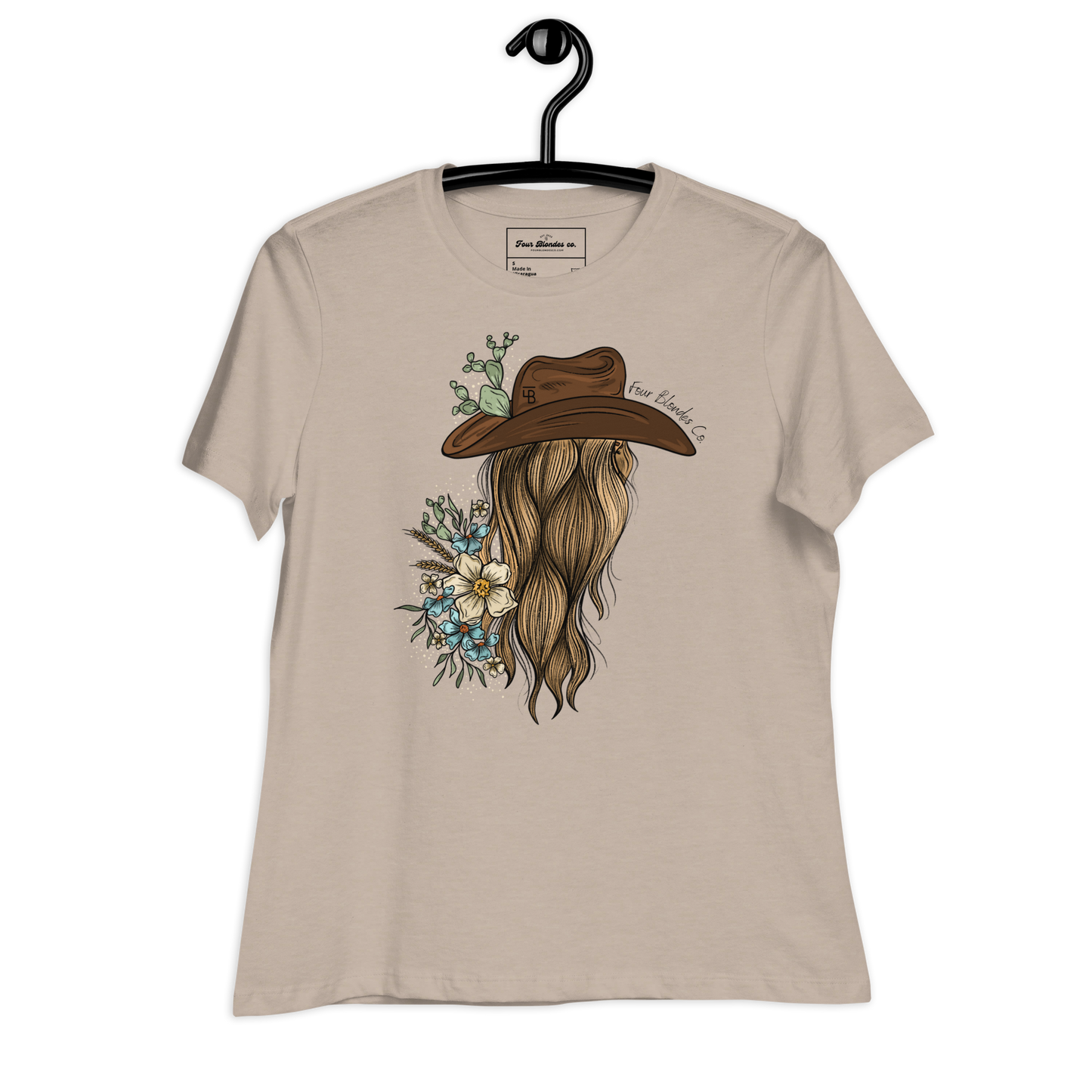 Women's Relaxed T-Shirt - Four Blondes Cowgirl Logo