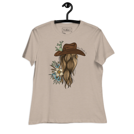 Women's Relaxed T-Shirt - Four Blondes Cowgirl Logo