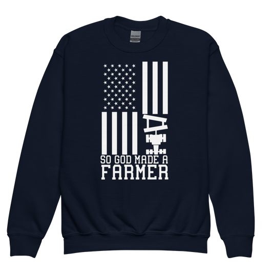 God Made A Farmer - Youth crewneck sweatshirt