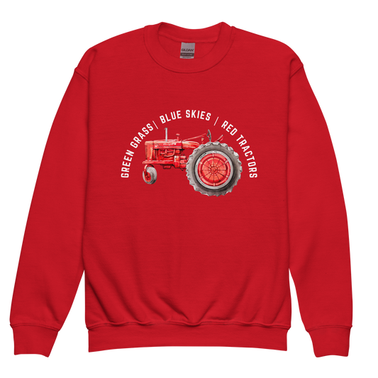 Red Tractors - Youth crewneck sweatshirt