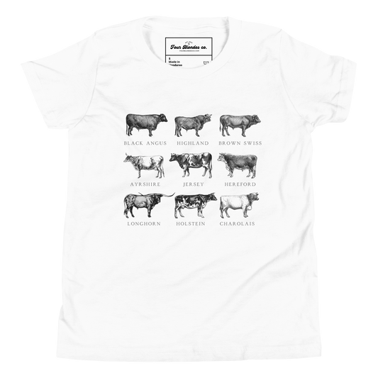 Cattle Breeds - Youth Short Sleeve T-Shirt